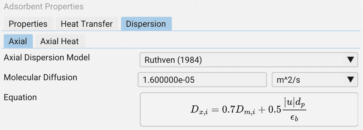 Dispersion model equations